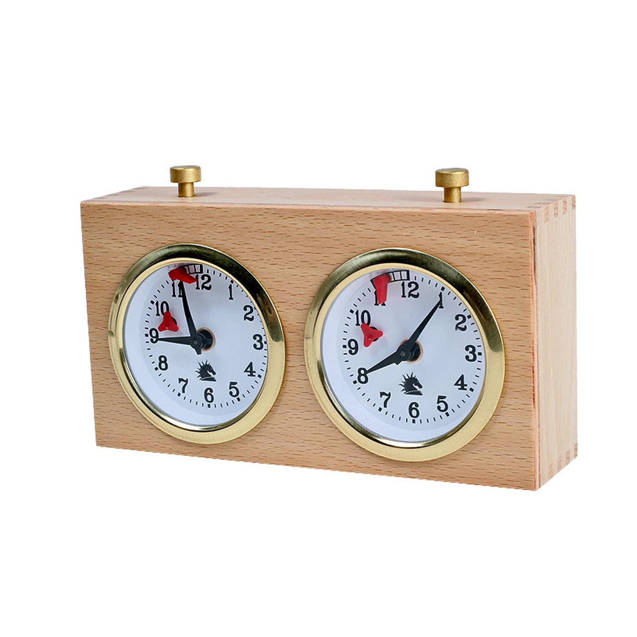 Analog Chess Clock in Light Wood