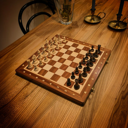 MAHOGANY Magnetic Chess Set